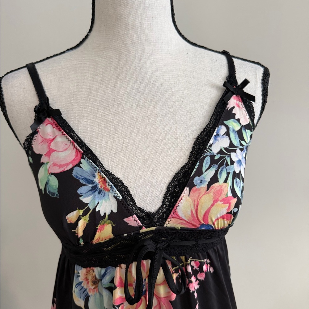 La Vie En Rose Black Floral Slip Dress - Picture 2 of 3